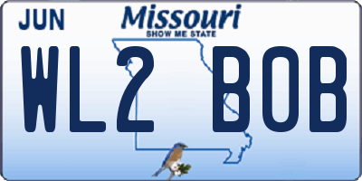 MO license plate WL2B0B