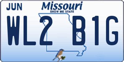 MO license plate WL2B1G