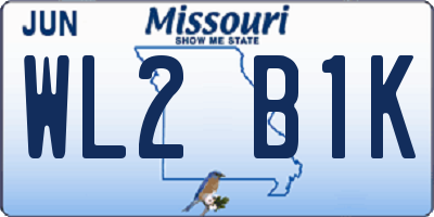MO license plate WL2B1K