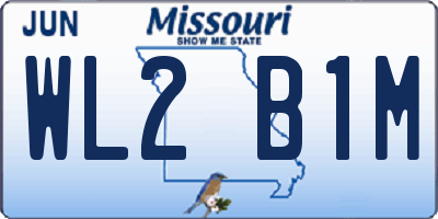 MO license plate WL2B1M