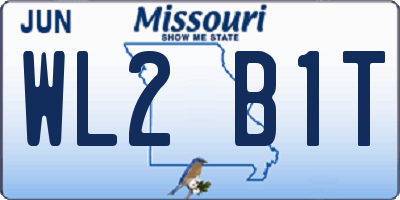 MO license plate WL2B1T