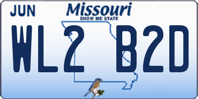 MO license plate WL2B2D
