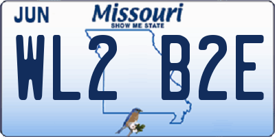 MO license plate WL2B2E
