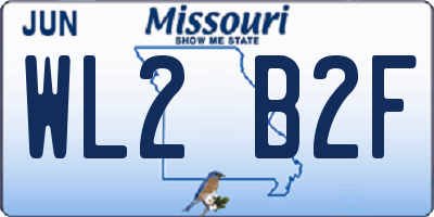 MO license plate WL2B2F