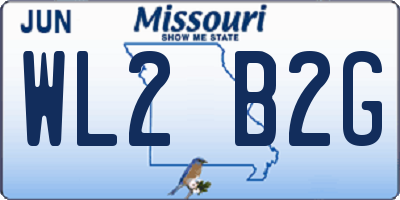 MO license plate WL2B2G
