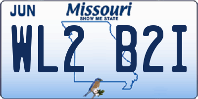 MO license plate WL2B2I