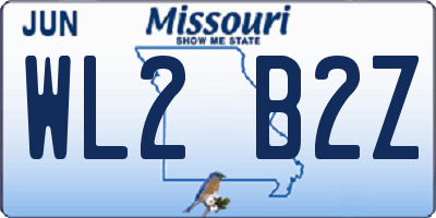 MO license plate WL2B2Z