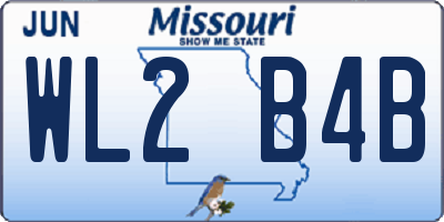 MO license plate WL2B4B