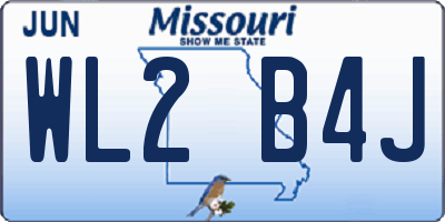 MO license plate WL2B4J