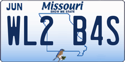 MO license plate WL2B4S