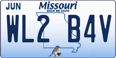 MO license plate WL2B4V