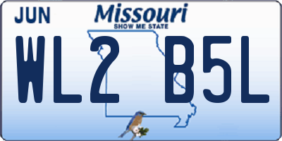 MO license plate WL2B5L