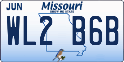MO license plate WL2B6B