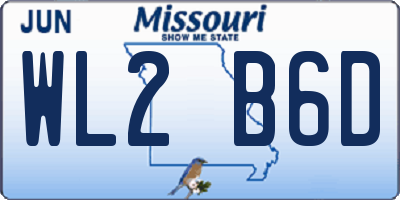 MO license plate WL2B6D