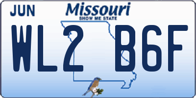 MO license plate WL2B6F