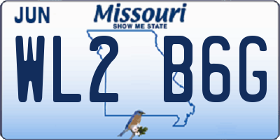 MO license plate WL2B6G