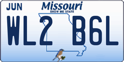 MO license plate WL2B6L