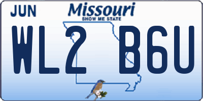 MO license plate WL2B6U