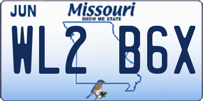 MO license plate WL2B6X