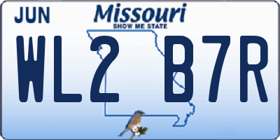 MO license plate WL2B7R