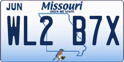 MO license plate WL2B7X