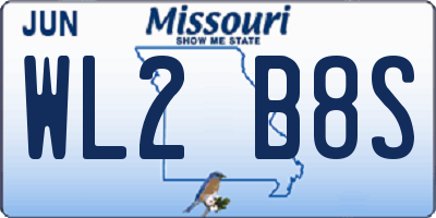 MO license plate WL2B8S