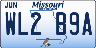 MO license plate WL2B9A