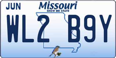 MO license plate WL2B9Y