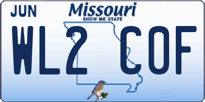 MO license plate WL2C0F