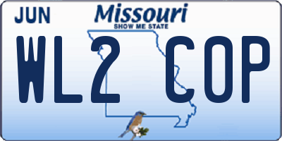 MO license plate WL2C0P