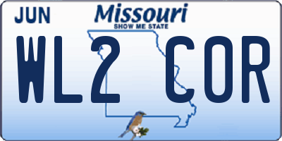 MO license plate WL2C0R