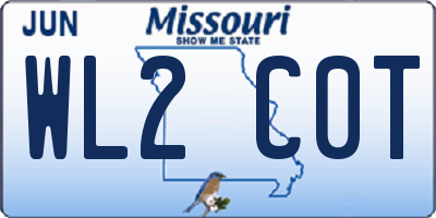 MO license plate WL2C0T