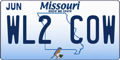 MO license plate WL2C0W