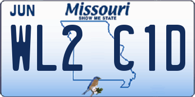 MO license plate WL2C1D