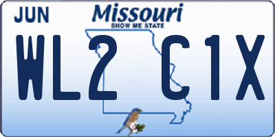 MO license plate WL2C1X