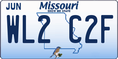 MO license plate WL2C2F