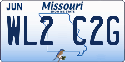 MO license plate WL2C2G