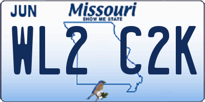 MO license plate WL2C2K
