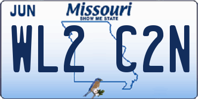 MO license plate WL2C2N