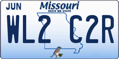 MO license plate WL2C2R