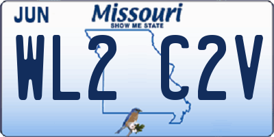 MO license plate WL2C2V