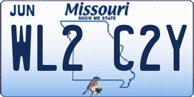 MO license plate WL2C2Y