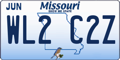 MO license plate WL2C2Z