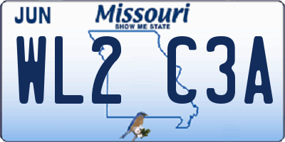 MO license plate WL2C3A