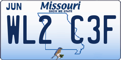 MO license plate WL2C3F