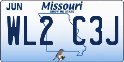 MO license plate WL2C3J