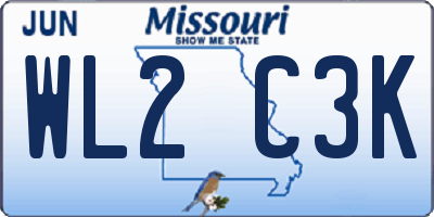 MO license plate WL2C3K