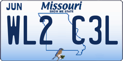 MO license plate WL2C3L