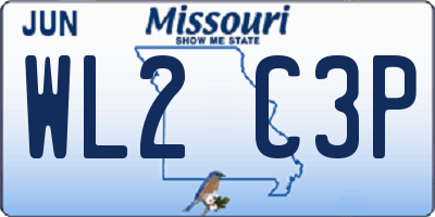 MO license plate WL2C3P