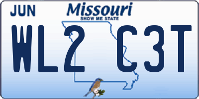 MO license plate WL2C3T